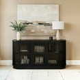 thumbnail image 1 of Plank+Beam Contour Solid Wood Sideboard with 3 Doors, 59" TV Stand for Living Room, Black, 1 of 14