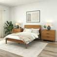 thumbnail image 1 of Plank+Beam Duo Solid Wood Queen Bed Frame with Panel Headboard , No Box Spring Needed, Pecan, 1 of 7