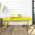 thumbnail image 1 of Plank+Beam Entryway Bench, Wooden End of Bed Bench for Bedroom, Hallway, Porch, 56.25”, Yellow, 1 of 5