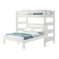 thumbnail image 1 of Plank+Beam Solid Wood Farmhouse Twin over Queen L-Shaped Bunk Bed Bed for Adults, White Wash, 1 of 4