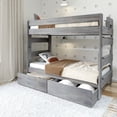 thumbnail image 1 of Plank+Beam Solid Wood Farmhouse Twin over Twin Bunk Bed Bed with Storage Drawers, Driftwood, 1 of 5