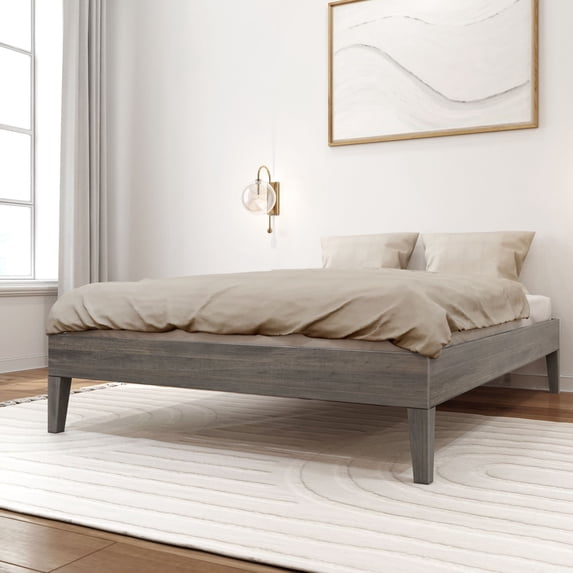 Plank+Beam Full Size Bed Frame, Solid Wood Adults Platform Bed, No Box Spring Needed