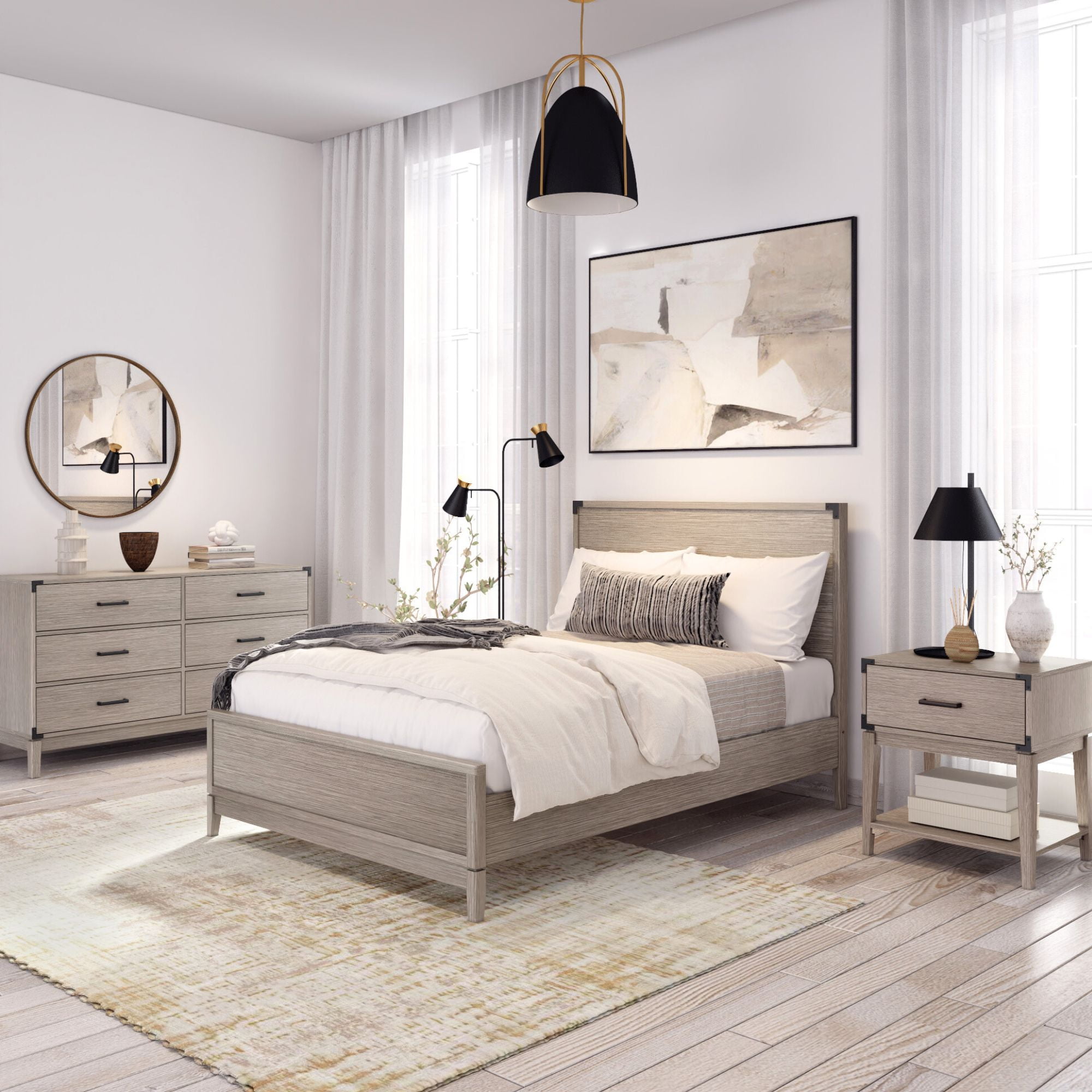 Wood beam 2024 platform bed