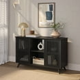 thumbnail image 1 of Plank+Beam Mid Century Modern Solid Wood Sideboard with 2 Doors, 49" TV Stand for Living Room, Black, 1 of 13