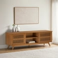 thumbnail image 1 of Plank+Beam Mid Century Modern Solid Wood TV Stand with 2 Doors, Pecan, 1 of 13