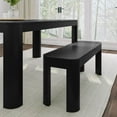 thumbnail image 1 of Plank+Beam Dining Bench, 46" Modern Rounded Edge Solid Wood Bench for Dining Room, Modern Entryway Bench, Dining Room Bench, Black, 1 of 7