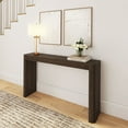 thumbnail image 1 of Plank+Beam 56" Solid Wood Console Table, Conture Rounded Edge Sofa Table, Narrow Entryway Table, Console Tables for Entryway, Walnut, 1 of 9