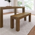 thumbnail image 1 of Plank+Beam Modern Dining Bench, Solid Wood Bench for Dining Table, 49", Pecan Wirebrush, 1 of 7