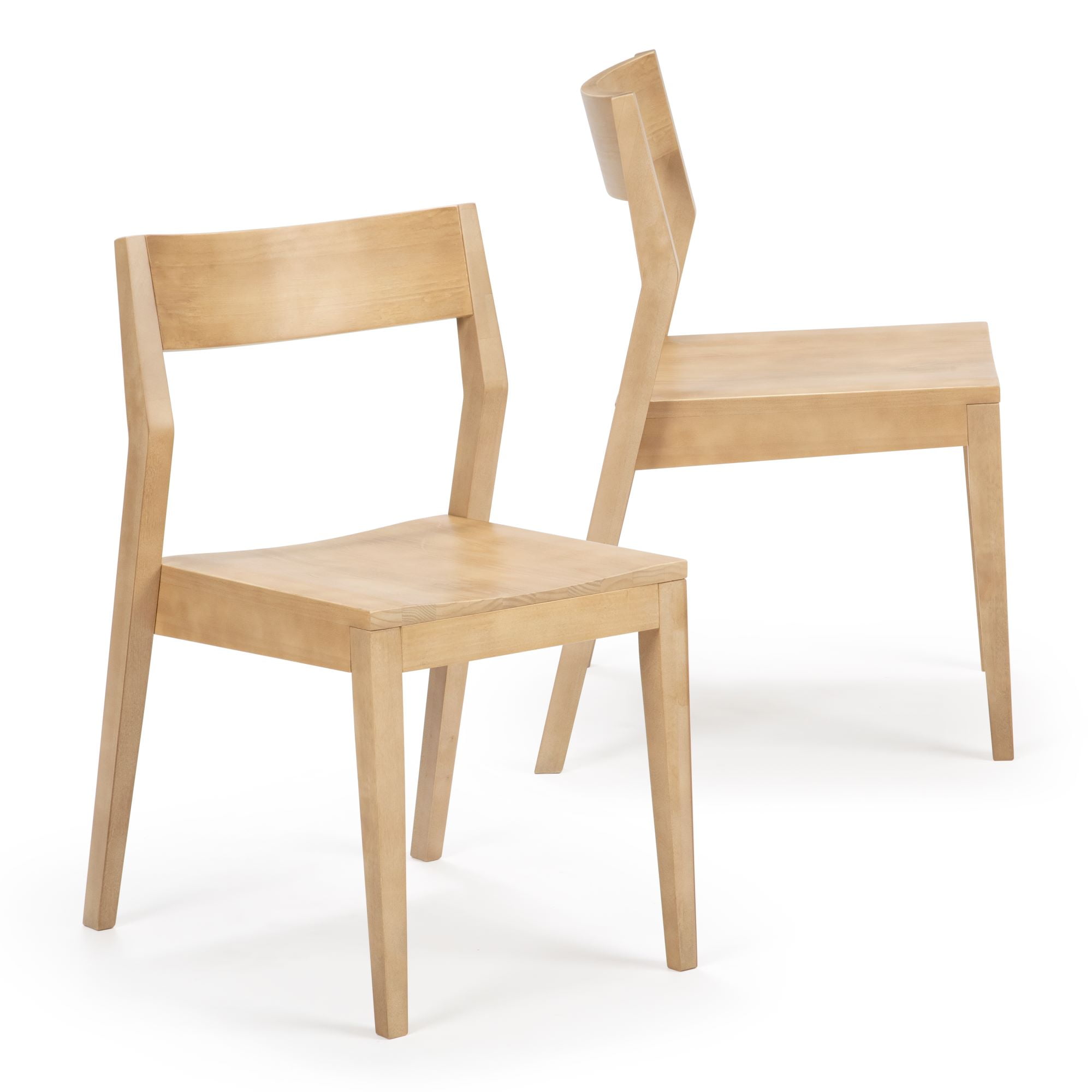 Plank+Beam Modern Dining Chair Set of 2, Solid Wood Chairs for Kitchen ...