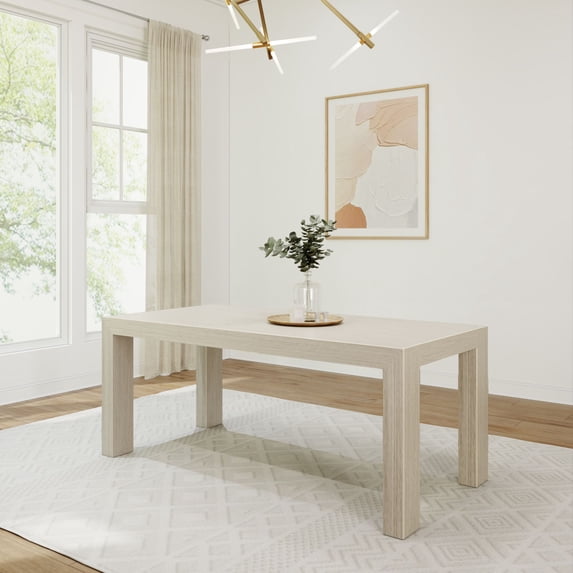 Plank+Beam Modern Dining Table, Solid Wood Rectangular Kitchen Table for Kitchen/Dining Room, 72", Seashell