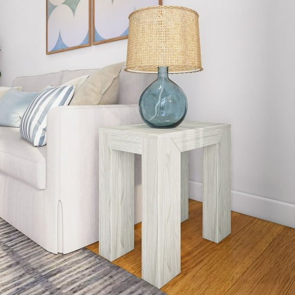 Plank+Beam Modern Solid Wood Rectangular Side Table for Living Room, 25" End Table