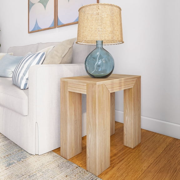 Plank+Beam Modern Solid Wood Rectangular Side Table for Living Room, 25" End Table