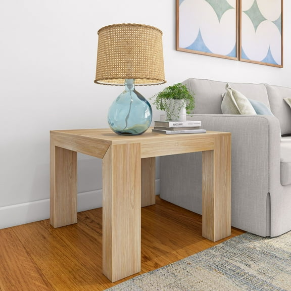 Plank+Beam Modern Solid Wood Square Corner Table, 32" Side Table for Living Room, End Table
