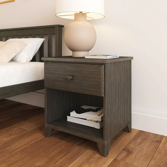 Plank+Beam Solid Wood Nightstand with 1 Drawer for Bedroom