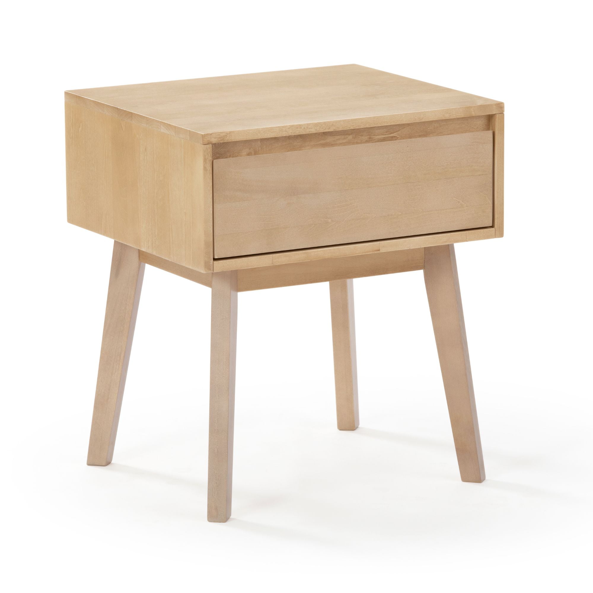 Plank+Beam Solid Wood Nightstand with Storage Drawer, Modern Small End Table, Blonde