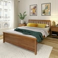 thumbnail image 1 of Plank+Beam Queen Bed Frame with Slatted Headboard, Classic Solid Wood Adults Platform Bed, 1 of 5