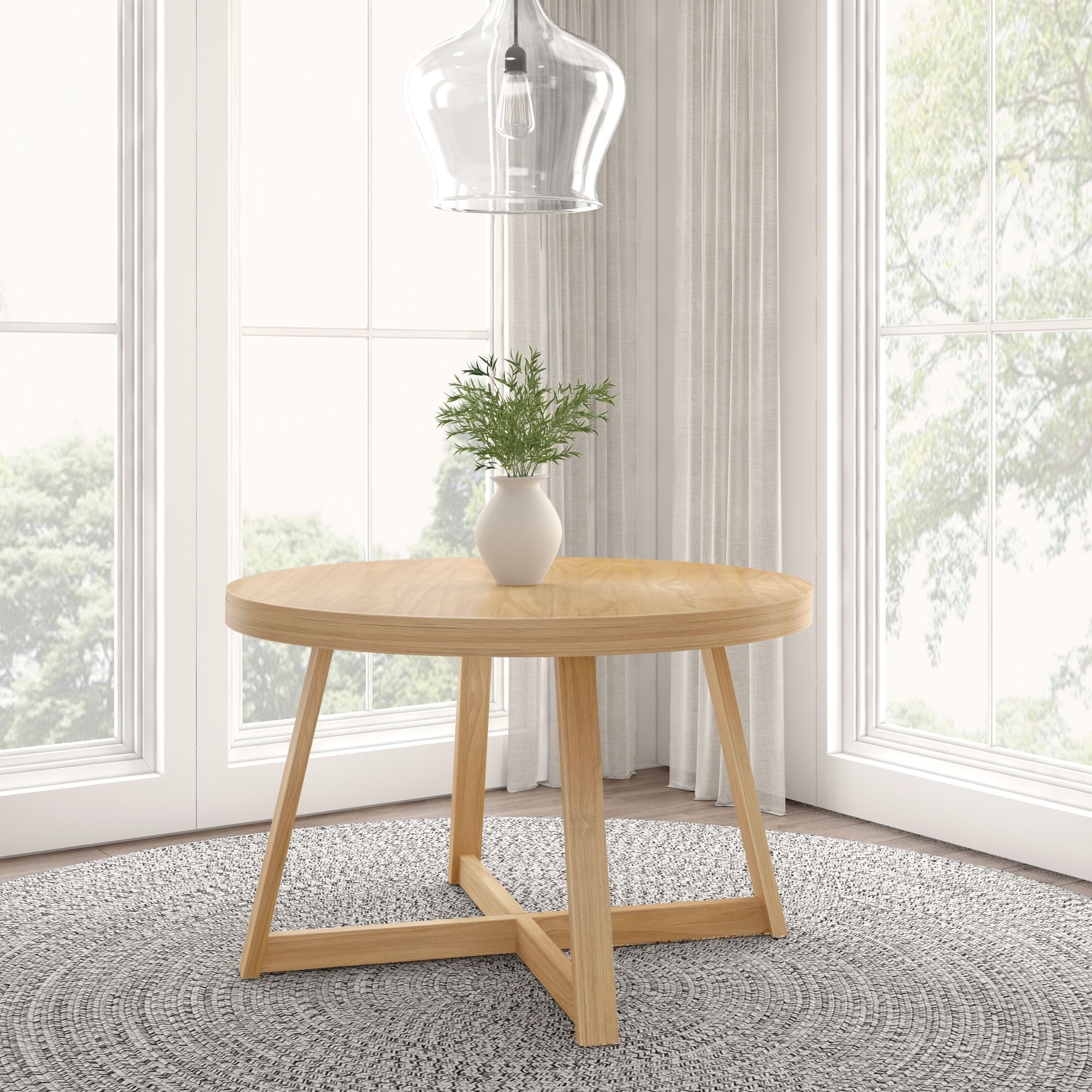 Aron Living Rose Round Wood Top Dining Table