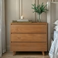 thumbnail image 1 of Plank+Beam Solid Wood Scandinavian 3-Drawer Dresser, Pecan, 1 of 12