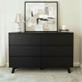 thumbnail image 1 of Plank+Beam Solid Wood Scandinavian 6-Drawer Dresser, Black, 1 of 10
