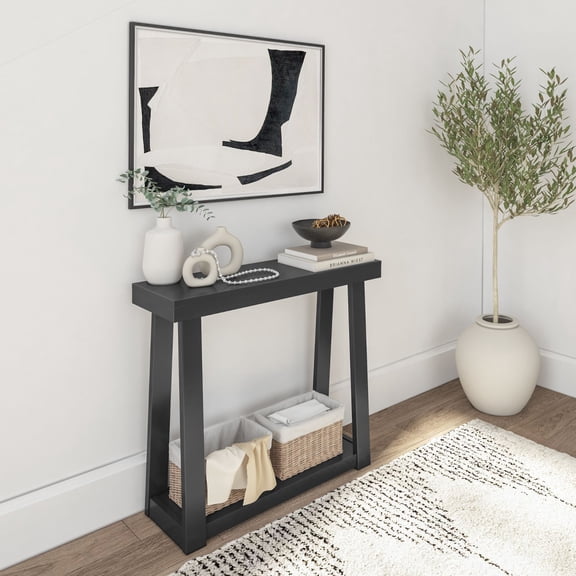 Plank+Beam Solid Wood 36 " Console Table with Storage, Narrow Entryway Table, Living Room