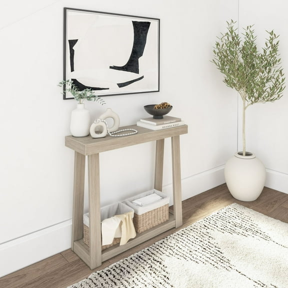 Plank+Beam Solid Wood 36 " Console Table with Storage, Narrow Entryway Table, Living Room