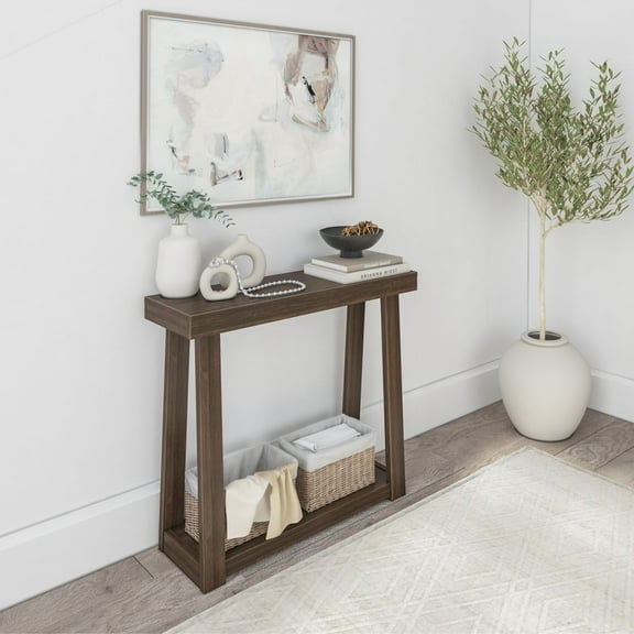 Plank+Beam Solid Wood 36 " Console Table with Storage, Narrow Entryway Table, Living Room