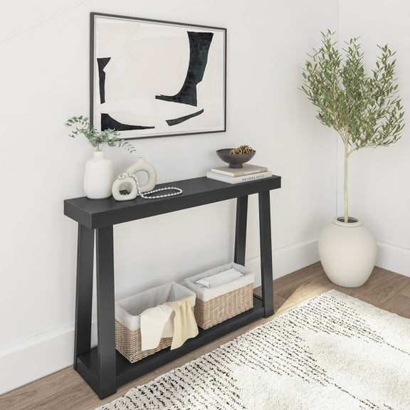 Plank+Beam Solid Wood 46 " Console Table with Storage, Narrow Entryway Table, Living Room