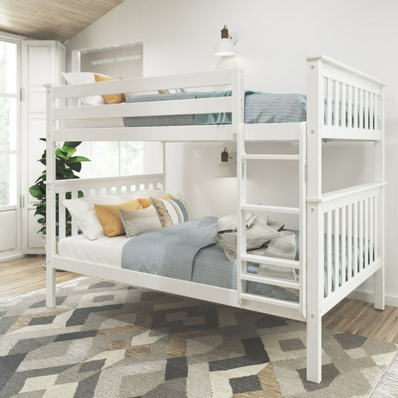 Plank+Beam Solid Wood Classic Full over Full Bunk Bed Bed, White