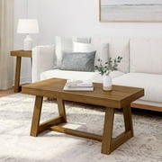 Plank+Beam Farmhouse Coffee Table, 40 Solid Wood Tables for Living Room, Rectangular Center Table