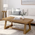 thumbnail image 1 of Plank+Beam Farmhouse Coffee Table, 48" Solid Wood Tables for Living Room, Rectangular Center Table, 1 of 7