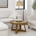 thumbnail image 1 of Plank+Beam Classic Solid Wood Round Coffee Table, 30" Farmhouse Table for Living Room, 1 of 8