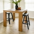 thumbnail image 1 of Plank+Beam Solid Wood Counter Height Table, 41" Modern Dinner Preparation tables, Pecan Wirebrush, 1 of 9