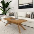 thumbnail image 1 of Plank+Beam Solid Wood Cross Leg Rectangular Coffee Table, 48" Coffee Table for Living Room, Pecan, 1 of 8