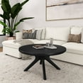 thumbnail image 1 of Plank+Beam Solid Wood Cross Leg Round Coffee Table, 36" Coffee Table for Living Room, Black, 1 of 8