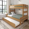 thumbnail image 1 of Max & Lily Modern Farmhouse Twin over Full Bunk Bed with Trundle, Solid Wood Bed for Kids, 1 of 8