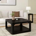 thumbnail image 1 of Plank+Beam Solid Wood Forma Coffee Table, Center Table for Living Room with Storage, Black, 1 of 10