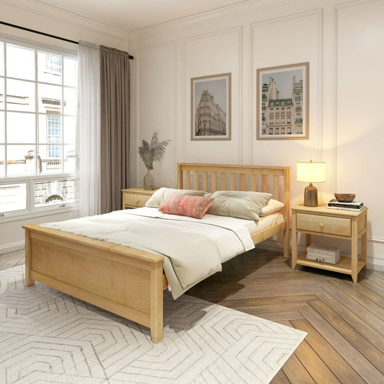 Natural wood on sale bed frame full