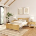 thumbnail image 1 of Plank+Beam Classic Solid Wood Full Size Bed Frame with Headboard for Adults, 1 of 10