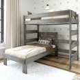 thumbnail image 1 of Plank+Beam Solid Wood Farmhouse Twin over Twin L-Shaped Bunk Bed for Adults, Driftwood, 1 of 5