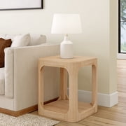 Plank+Beam Square Side Table with Shelf, Side Table for Living Room, End Table with Storage, 20", Blonde