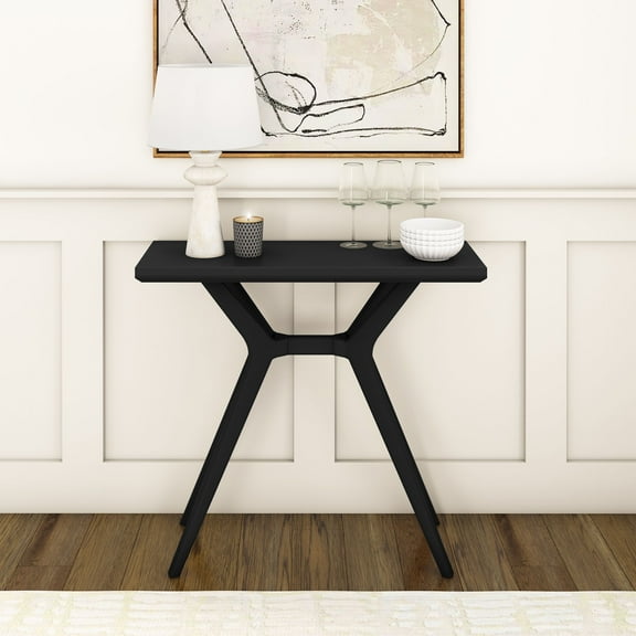Plank+Beam Verso Console Table, 36 Inch Solid Wood Modern Sofa Table, Narrow Entryway Table for Hallway, Behind the Couch, Living Room, Foyer, Black