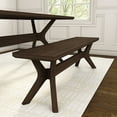 thumbnail image 1 of Plank+Beam Solid Wood Verso Dining Bench, 60" Entryway Bench, Minimalist Room Bench, Walnut, 1 of 8