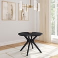 Plank+Beam Verso Round Dining Table, 38" Solid Wood Kitchen & Dining Room Table, Black - Walmart.com