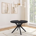Plank+Beam Verso Round Dining Table, 47" Solid Wood Kitchen & Dining Room Table, Black - Walmart.com