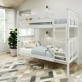 thumbnail image 1 of Plank+Beam Solid Wood Twin over Twin Bunk Bed with Ladder for Adults, No Box Spring Needed, 1 of 9