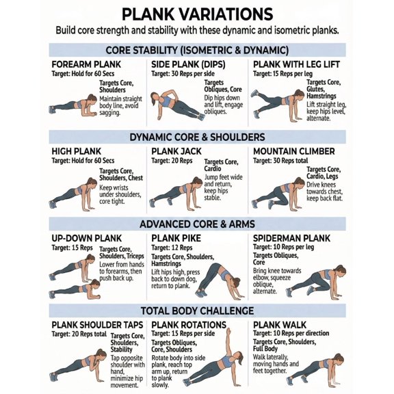 Plank Exercise Chart Poster, Tablet Challenge, Beginner Training Poster, 30 Day Training Poster, Exercise Plan, Home Fitness Plan, Home Exercise Poster