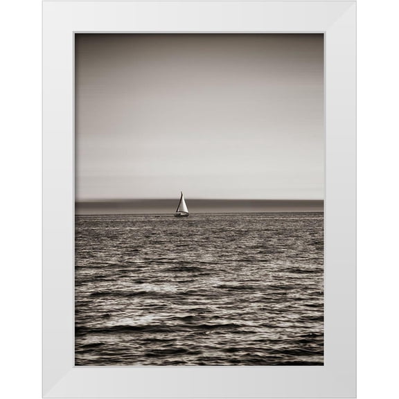 Plank, Savanah 12x14 White Modern Wood Framed Museum Art Print Titled - USA, Seattle, sailboat in Elli