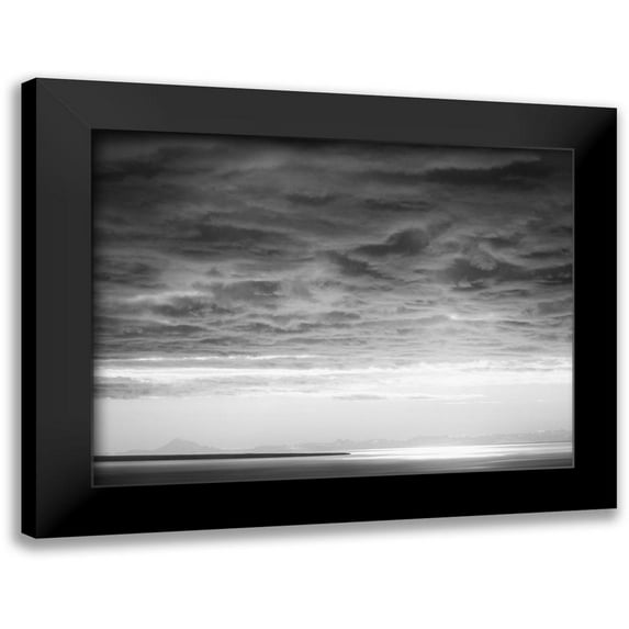 Plank, Savanah 14x12 Black Modern Framed Museum Art Print Titled - Black and white cloud formatio