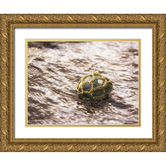 Plank, Savanah 14x12 Gold Ornate Wood Framed with Double Matting Museum Art Print Titled - Vintage glass float