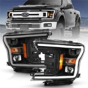 Plank Style Halogen Projector for 2018-2019 Ford F-150, Black & Amber